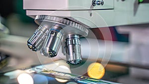 Microscope Equipment In Science Laboratory