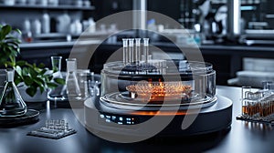 Microscope examining liquid samples