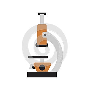 Microscope flat design illustration, science and research concept, vector