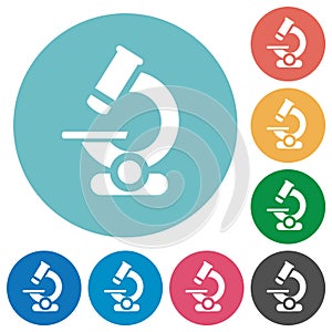 Microscope flat round icons