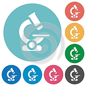 Microscope flat round icons