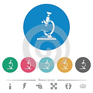 Microscope flat round icons