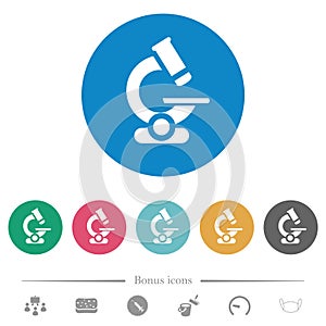 Microscope flat round icons