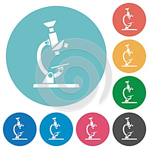 Microscope flat round icons