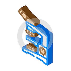 microscope genetic engineering isometric icon vector illustration