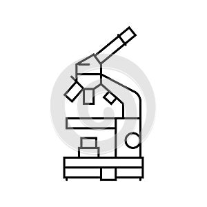 microscope genetic engineering line icon vector illustration