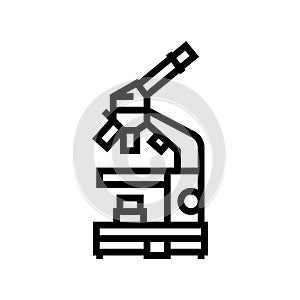 microscope genetic engineering line icon vector illustration