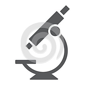 Microscope glyph icon, school and education