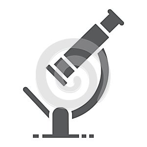 Microscope glyph icon, science and biology
