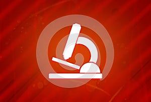 Microscope icon isolated on abstract red gradient magnificence background