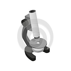 Microscope icon, isometric 3d style