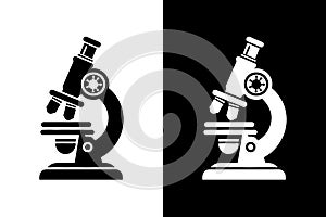 Microscope Icon Silhouette Vector Set