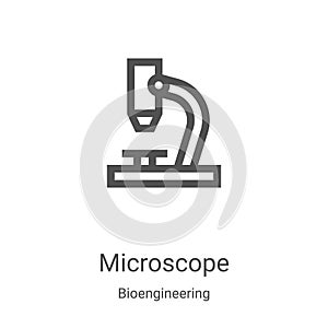 microscope icon vector from bioengineering collection. Thin line microscope outline icon vector illustration. Linear symbol for