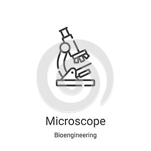 microscope icon vector from bioengineering collection. Thin line microscope outline icon vector illustration. Linear symbol for