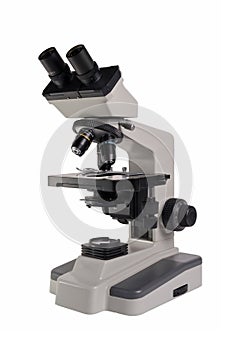 Microscope isolated under the white background