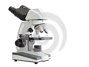 Microscope isolated on a white background.