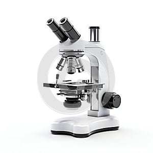 Microscope Isolated on White Background. Generative ai