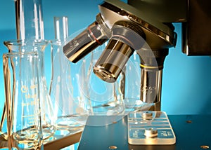 Microscope in the laboratory