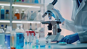 The microscope in laboratory.AI generated image