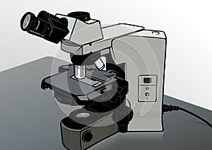 Microscope at Laboratory Desk