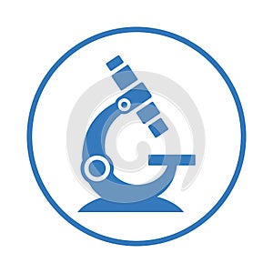 Microscope, laboratory, science, equipment, lab, magnifier, magnify icon. Blue vector design.