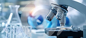 The microscope at a laboratory showcasing advanced scientific research and analysis. AI generated image