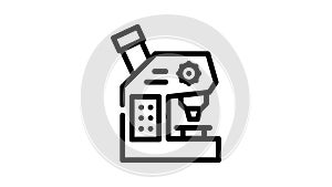 microscope laboratory tool line icon animation