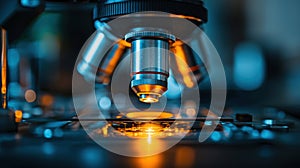 Microscope Lens Closeup - Exploring the Microscopic World