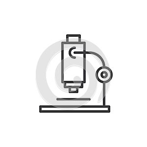 Microscope line icon, outline vector sign, linear style pictogram isolated on white