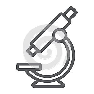 Microscope line icon, school and education