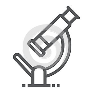 Microscope line icon, science and biology