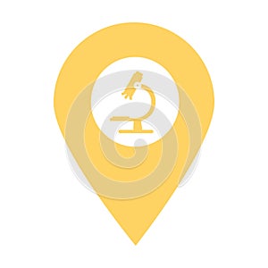 Microscope map pin pointer icon. Element of map point for mobile concept and web apps. Icon for website design and app development