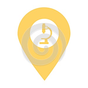 Microscope map pin pointer icon. Element of map point for mobile concept and web apps. Icon for website design and app development