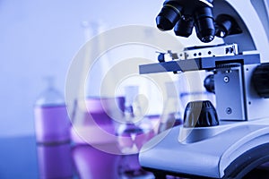 Microscope in medical laboratory, Research and experiment