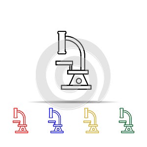 Microscope multi color style icon. Simple thin line, outline vector of sciense icons for ui and ux, website or mobile application