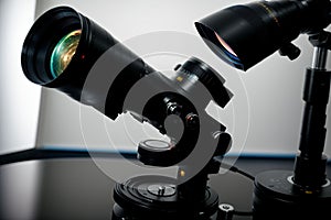 A microscope in a science lab unveiling an alien world photo