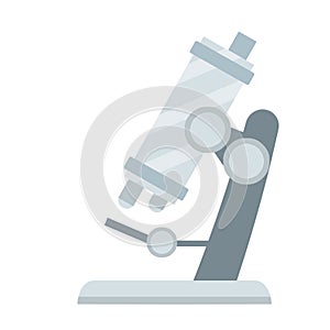 Microscope. Scientific equipment of laboratory. Study of microcosm
