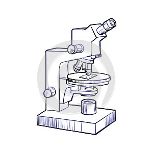 Microscope sketch and line art photo