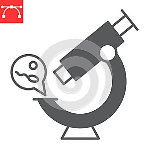 Microscope sperm glyph icon