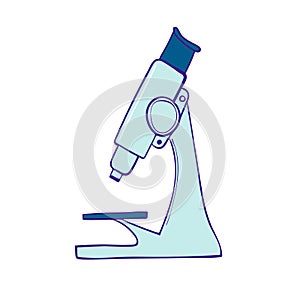 Microscope symbol of a medical laboratory or chemical lab
