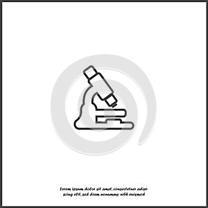 Microscope vector icon. Laboratory microscope on white isolated background
