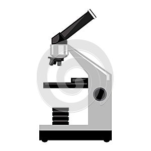 Microscope vector illustration in flat style silhouette on white background