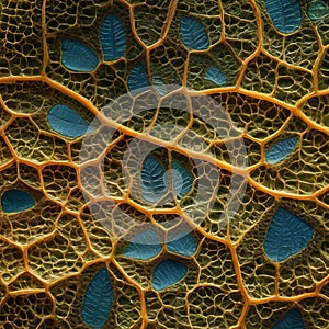 A microscope view of intricate cellular structures in a leaf, revealing the wonders of plant biology2