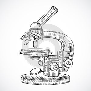 Microscope. Vintage science laboratory.