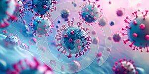 Microscope virus close up with blurry background