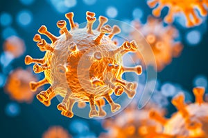 Microscope virus close up with blurry background