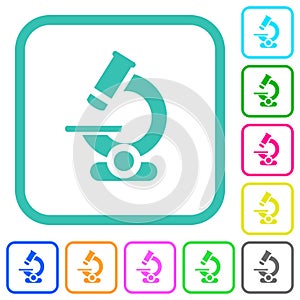Microscope vivid colored flat icons
