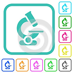 Microscope vivid colored flat icons