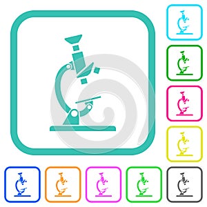 Microscope vivid colored flat icons