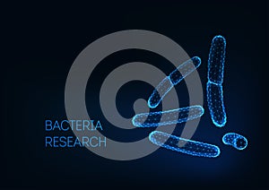 Microscopic bacilli bacteria acidophilus, salmonella, lactobacillus. Probiotics. photo